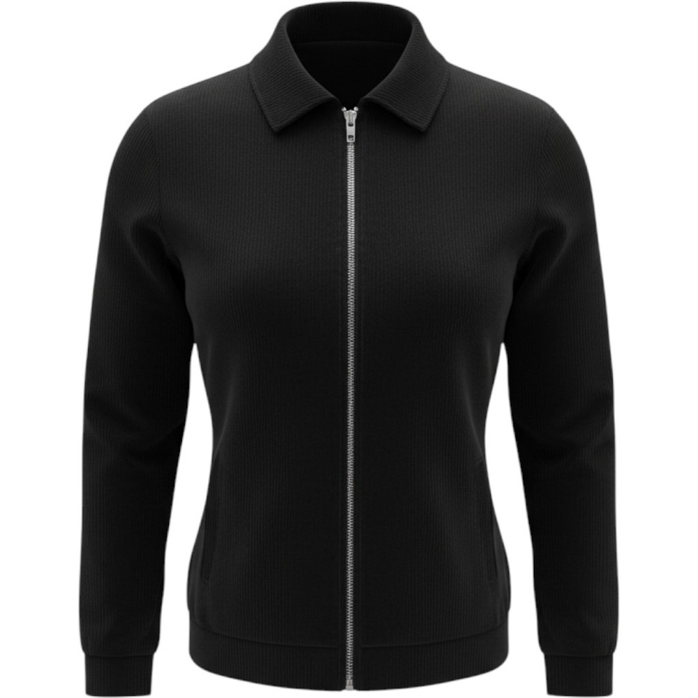 Forever 21 Zip Up Harrington Jacket Men Medium Black Excellent Twill Outerwear